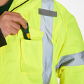 High-Visibility Rainsuit, ANSI Class 3, Lime, S/M, Pkg of 1 Set