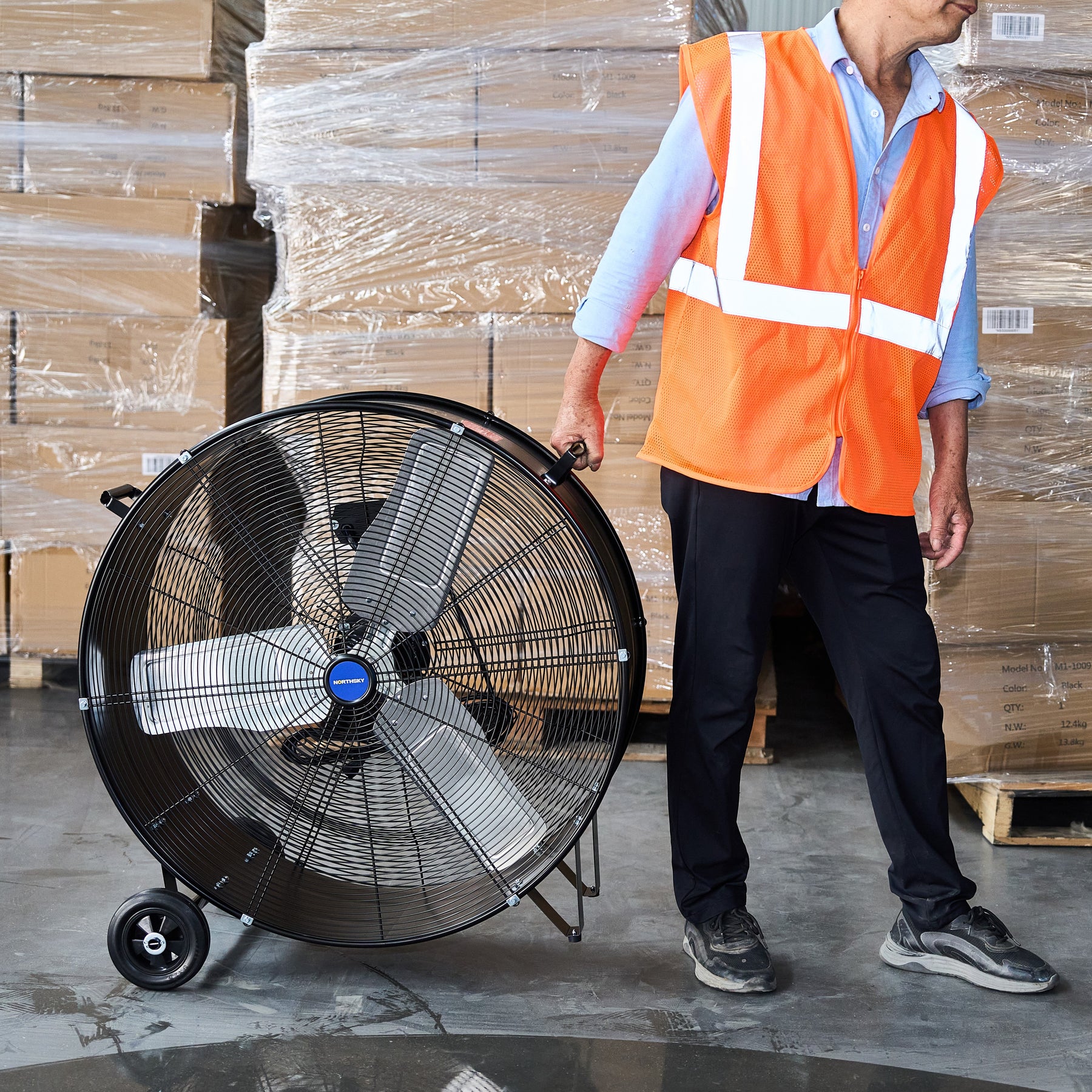 30 in Portable Drum Fan, 10,500 CFM, 2 Speeds, 1/4 HP