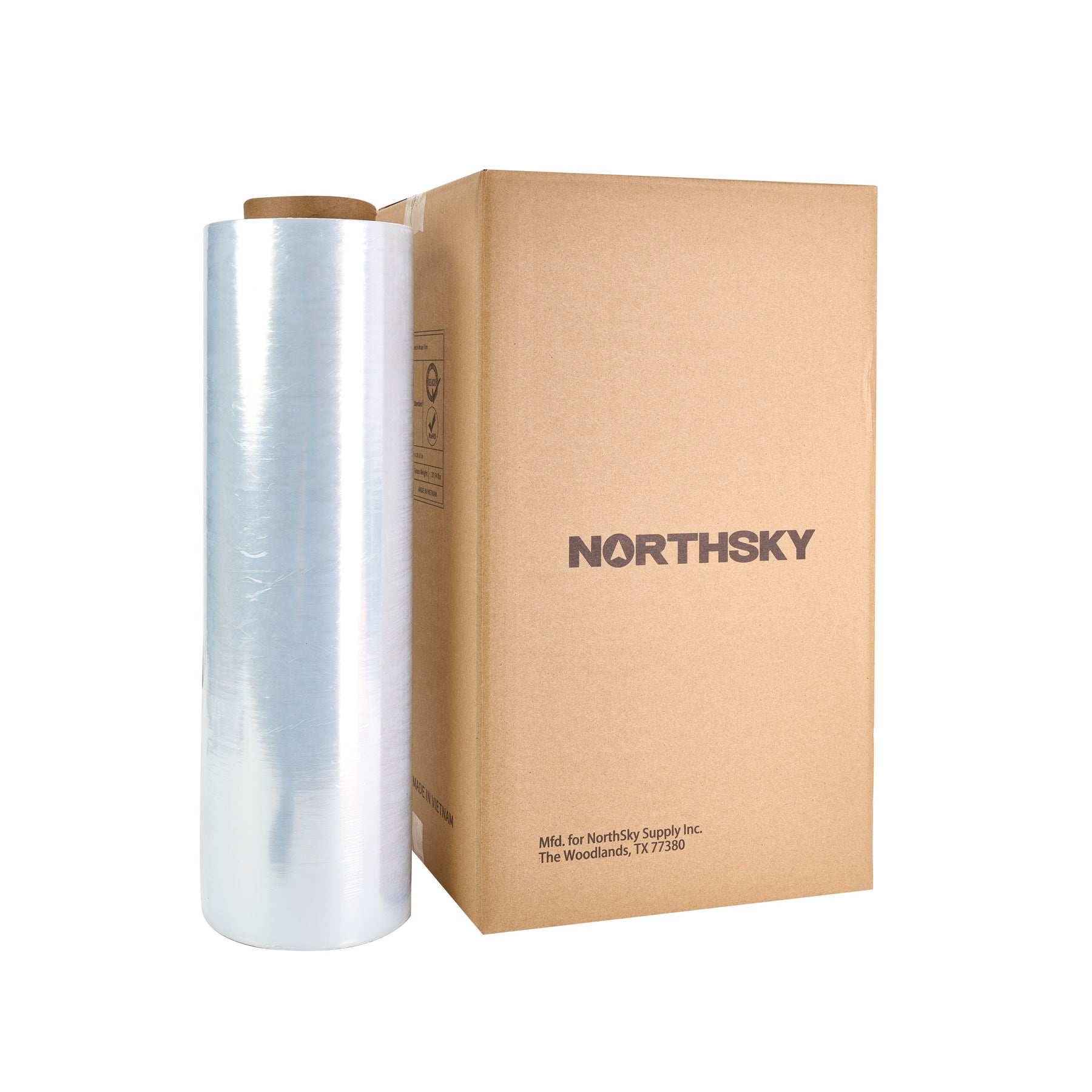 Stretch Wrap Film, Cast, 60 Gauge, 18" x 2000', 4 Rolls