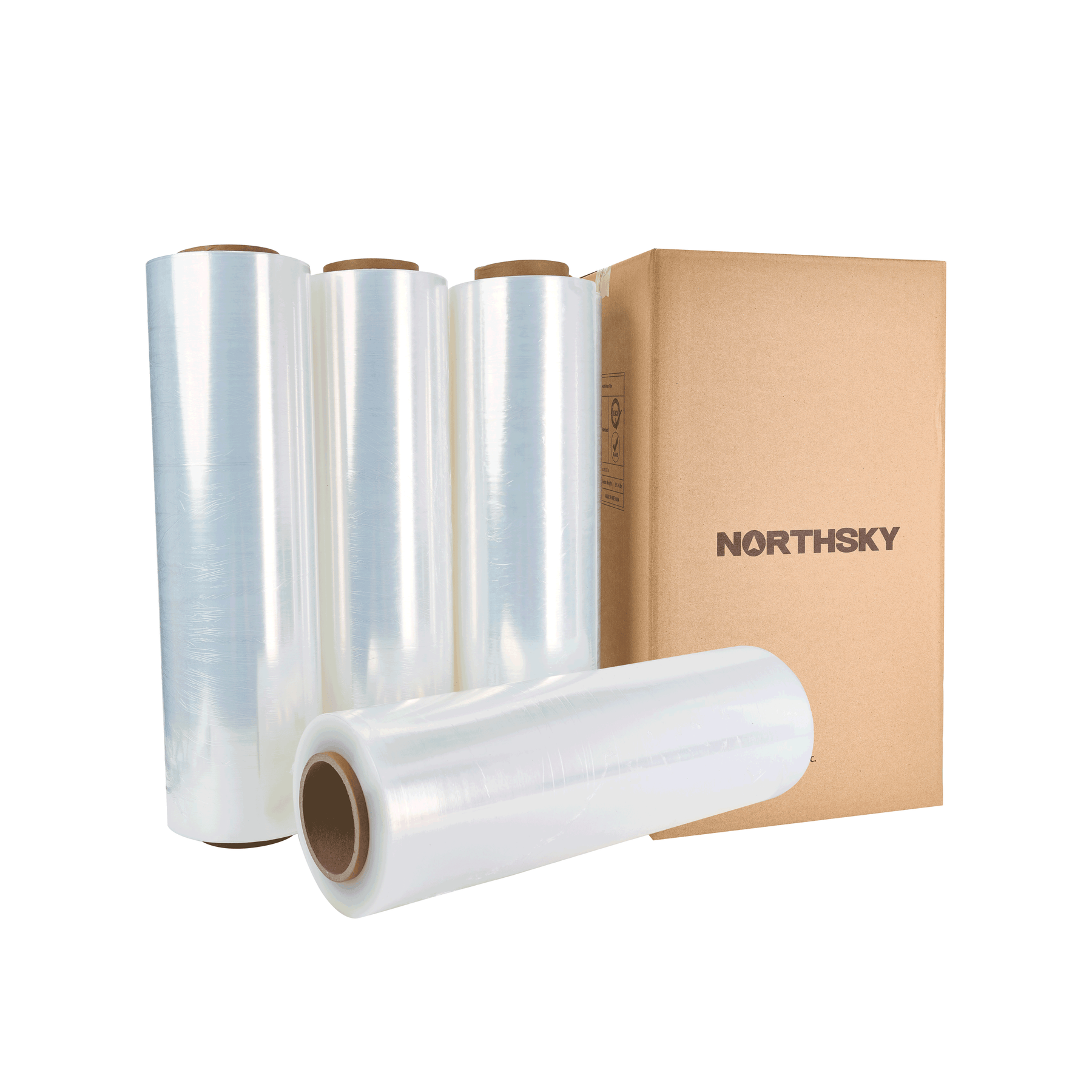 Stretch Wrap Film, Cast, 60 Gauge, 18" x 2000', 4 Rolls