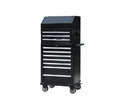 Rolling Tool Cabinet and Flip-Top Chest, 10 Drawers, 27" x 18", Black