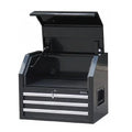 Rolling Tool Cabinet and Flip-Top Chest, 10 Drawers, 27" x 18", Black