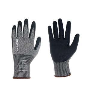 Knit Gloves, Size M, Foam, Gray / Black, Cut Level A3, Abrasion Level 5,