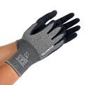 Knit Gloves, Size L, Foam, Gray / Black, Cut Level A3, Abrasion Level 5,