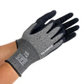 Knit Gloves, Size XL, Foam, Gray / Black, Cut Level A3, Abrasion Level