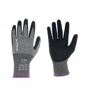 Knit Gloves, Size XXL, Foam, Gray / Black, Cut Level A3, Abrasion Level