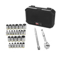 1/4 in Drive Standard Socket Set, 6-Point, Metric/SAE, 27 Piece