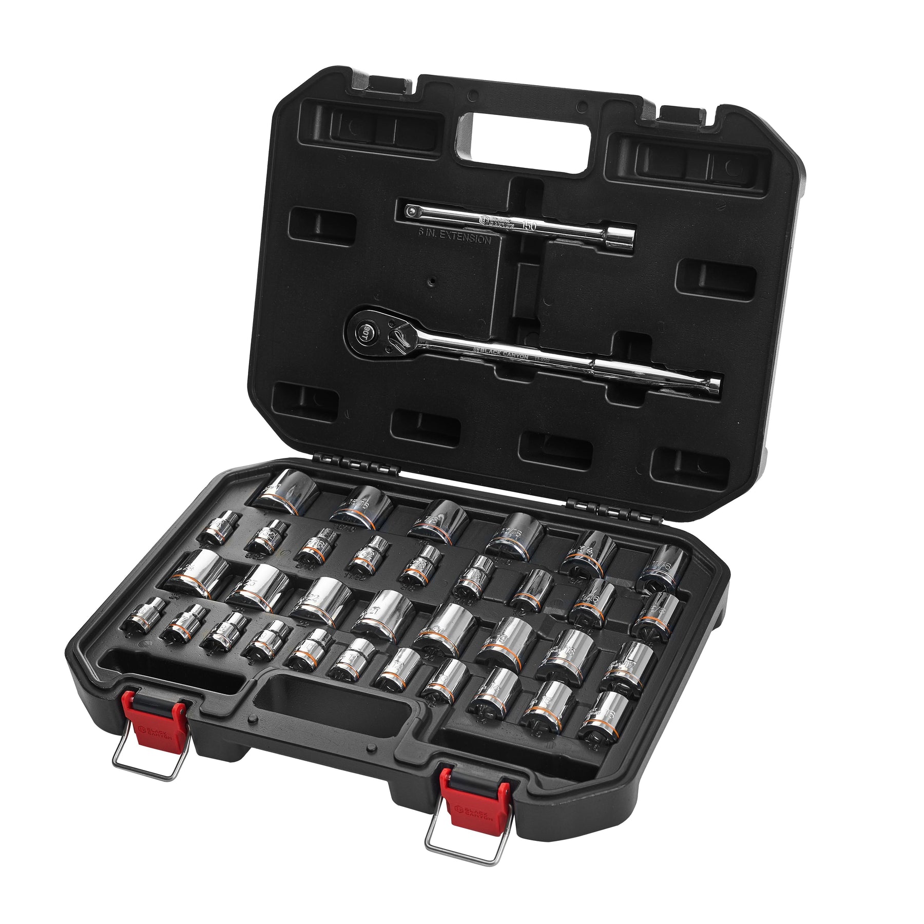 3/8 in Drive Standard Socket Set, 6-Point, Metric/SAE, 36 Piece