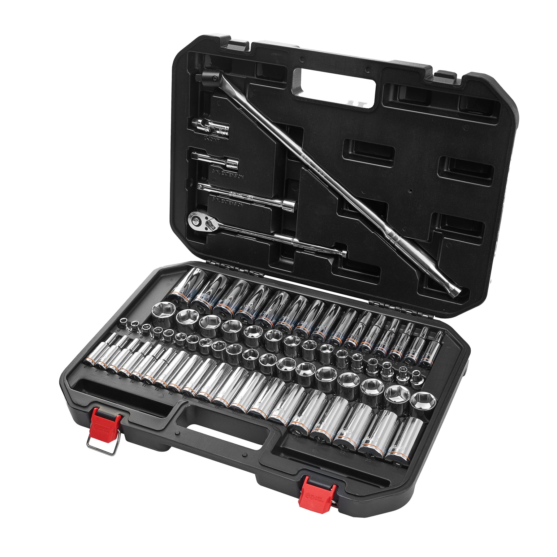 3/8 in Drive Standard Socket Set, 6-Point, Metric/SAE, 73 Piece