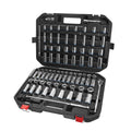 1/2 in Drive Standard Socket Set, 6-Point, Metric/SAE, 84 Piece