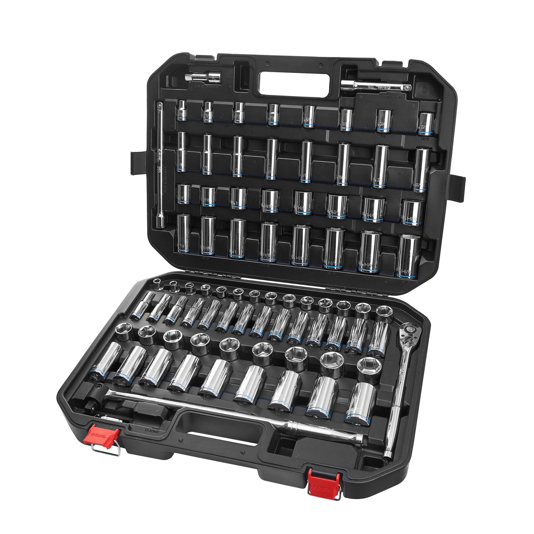 1/2 in Drive Standard Socket Set, 6-Point, Metric/SAE, 84 Piece