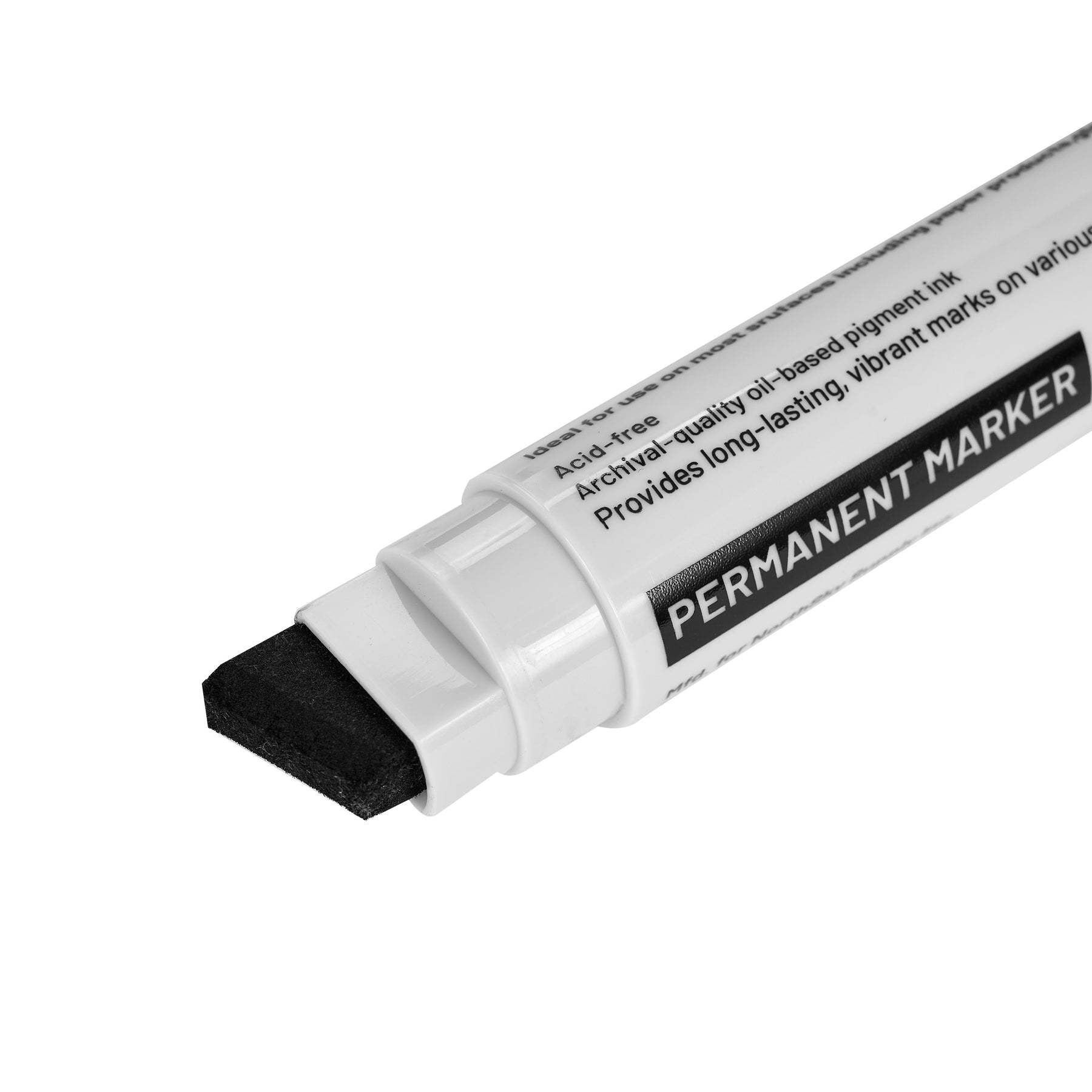 Permanent Marker, Black, 3/4 in Chisel Tip, 6-Pack