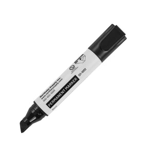 Permanent Marker, Black, 1/2 in Chisel Tip, Pkg of 12