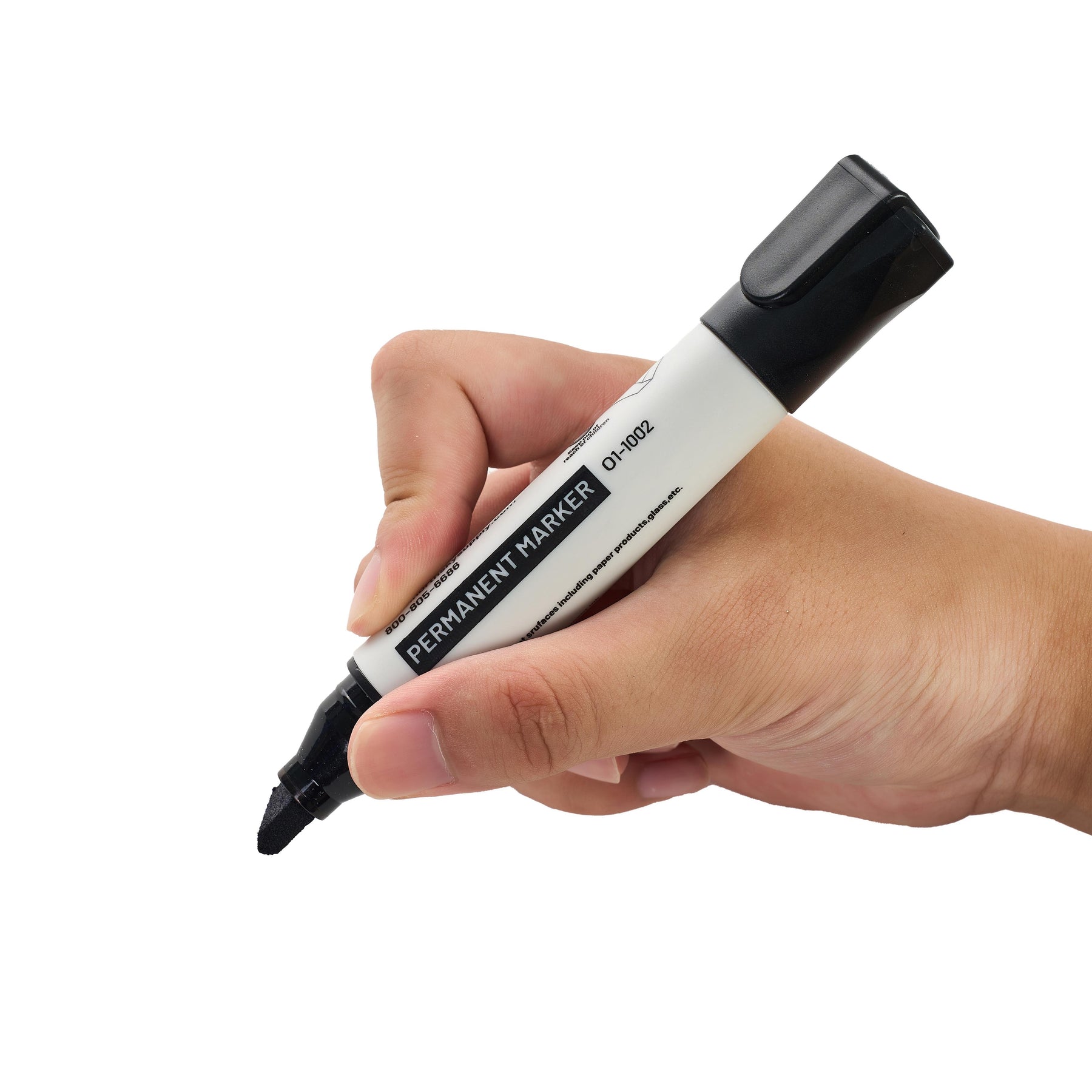 Permanent Marker, Black, 1/2 in Chisel Tip, Pkg of 12