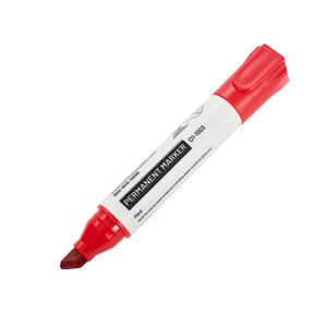 Permanent Marker, Red, 1/2 in Chisel Tip, Pkg of 12