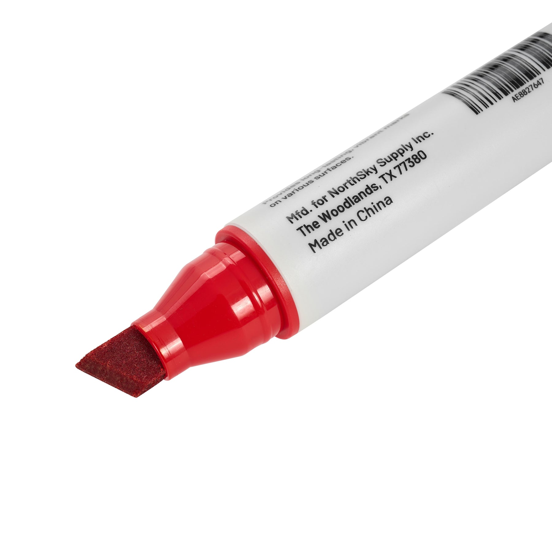 Permanent Marker, Red, 1/2 in Chisel Tip, Pkg of 12