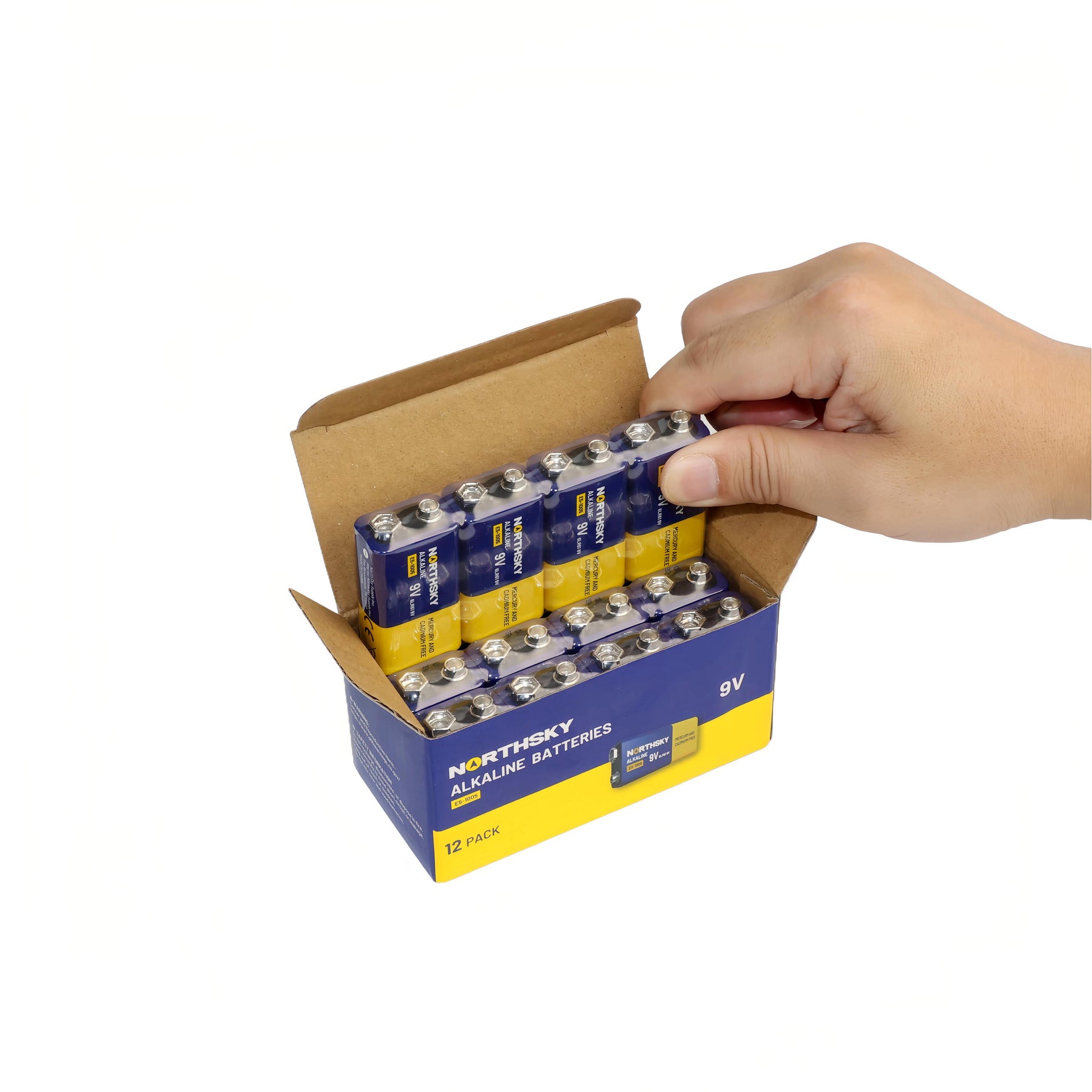 9V Alkaline Batteries, 12 Pack