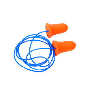 Disposable Foam Earplugs, Bell Shape, Corded, 200 pairs